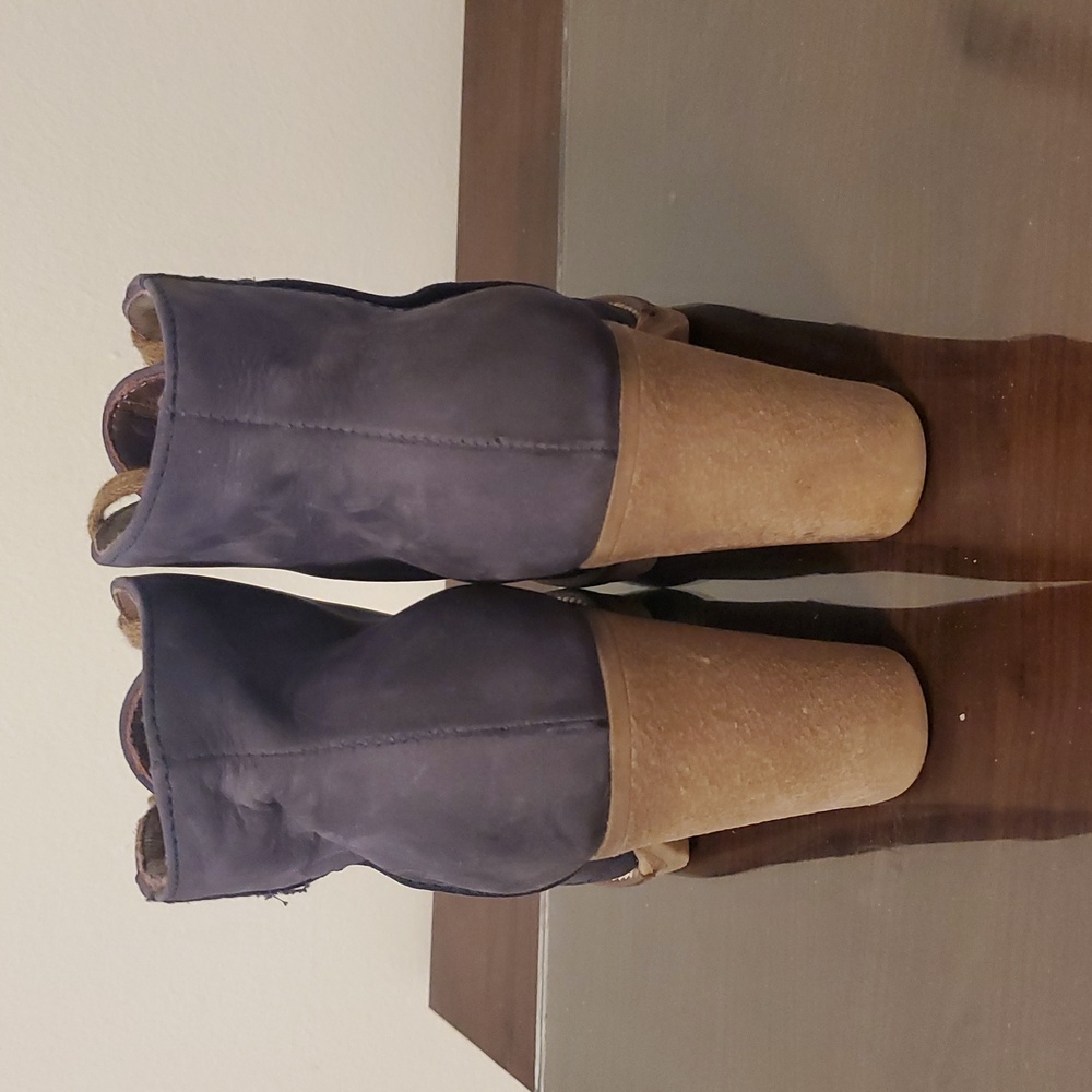 Ladies Blue Leather Boots - Picture 5 of 6